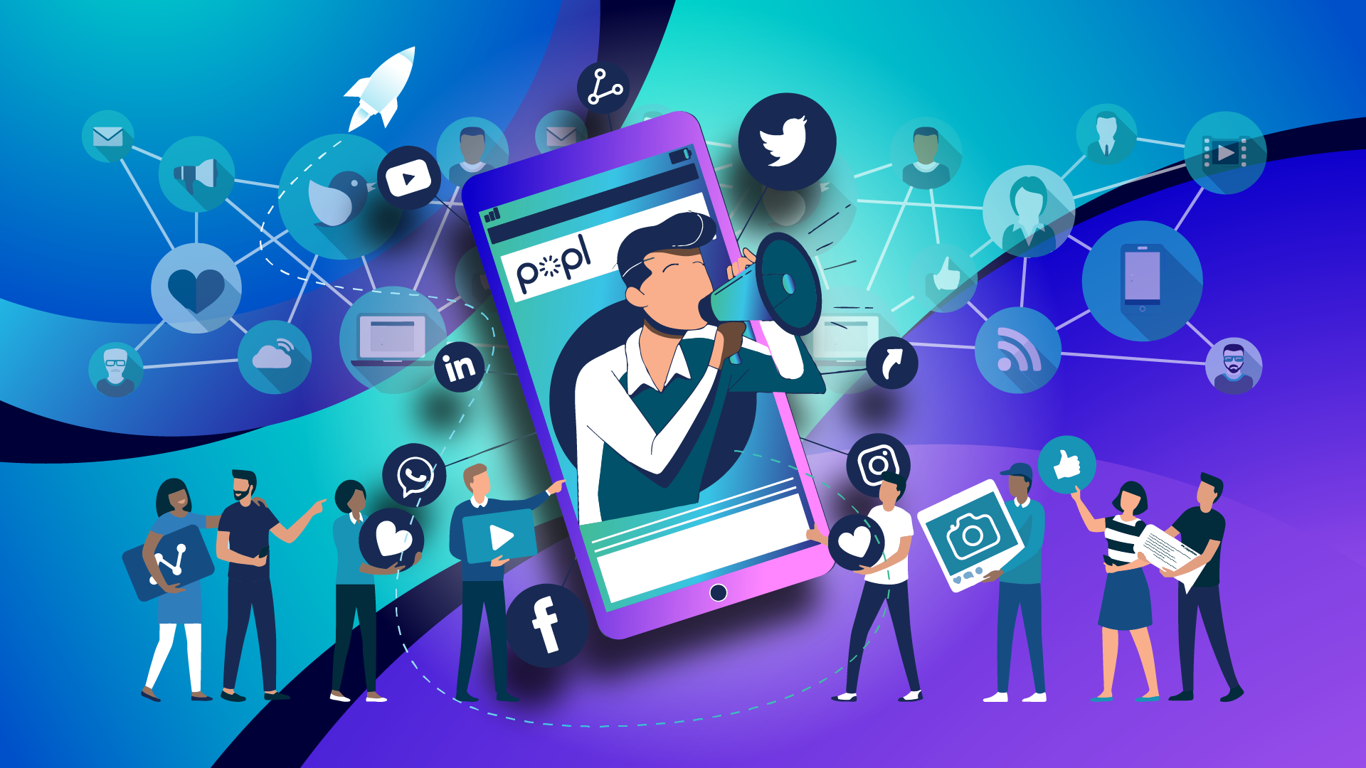 two people in suits easily share their social profiles at once by tapping phones thanks to Popl digital business card technology